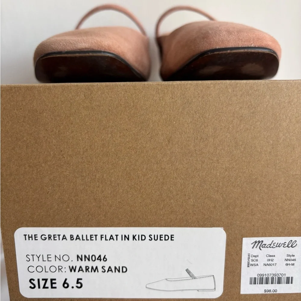 Madewell Gorgeous Greta Ballet Flat Mary Jane Nude Sand Color - Picture 7 of 9